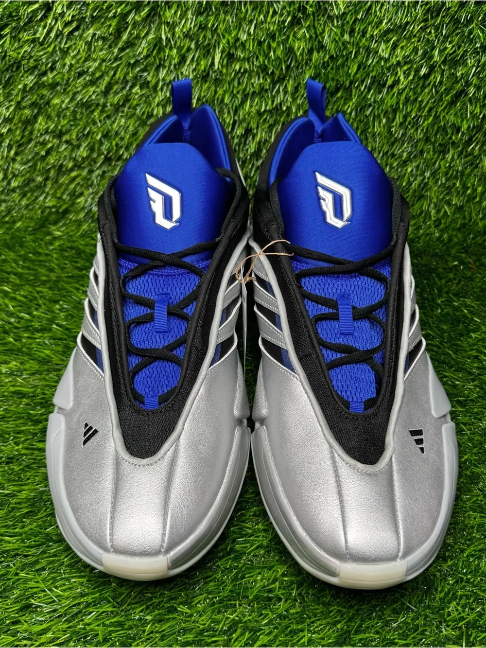 Size 16 - Mens Adidas Dame 9 Basketball Silver Sneakers Athletic Shoes - JH6633